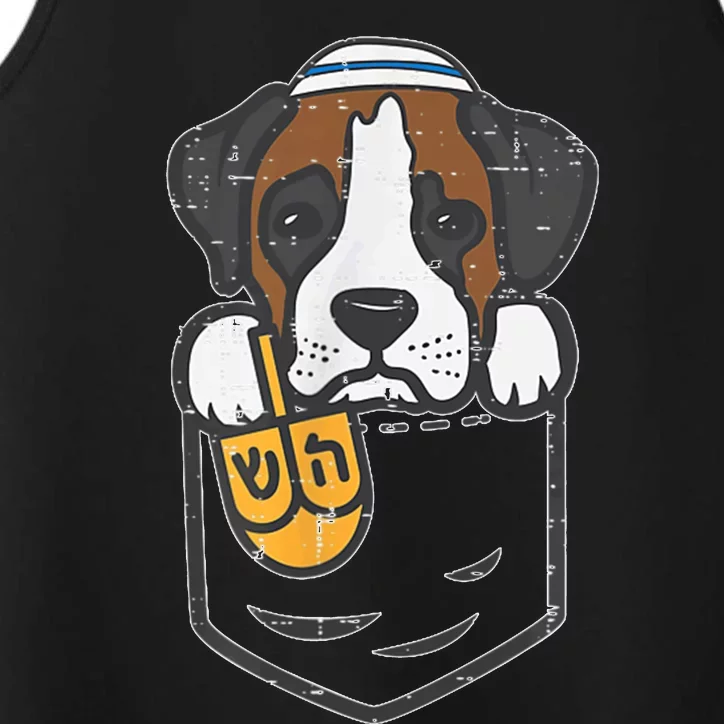 Pocket Dog Boxer Jewish Hanukkah Pajamas Chanukah Pjs Performance Tank