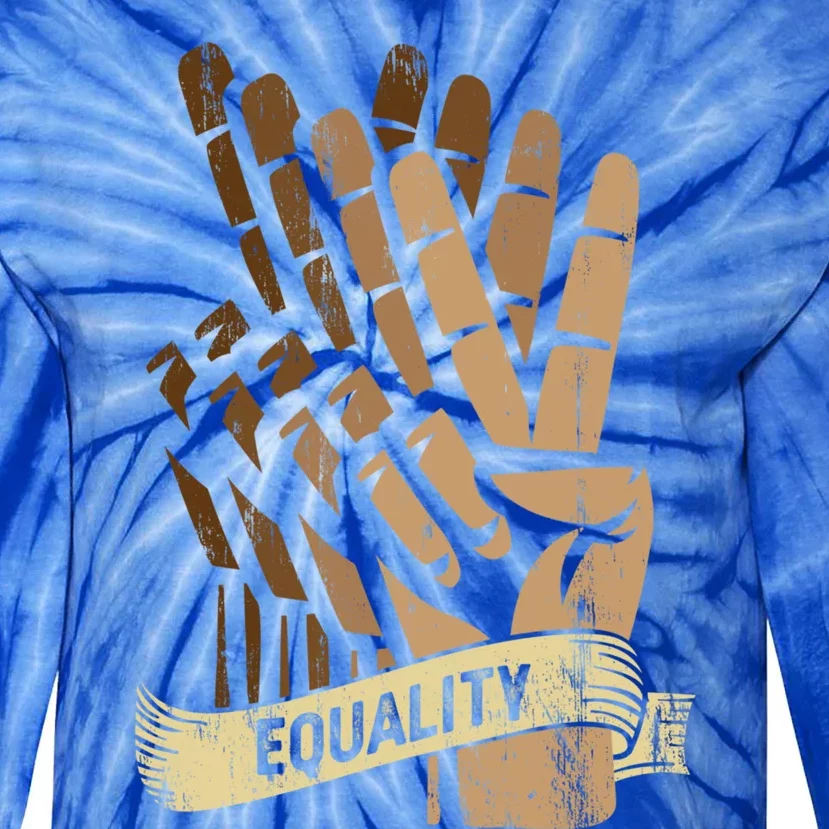 Peace Diversity Blm Racial Justice And Hu Equality Gift Tie-Dye Long Sleeve Shirt