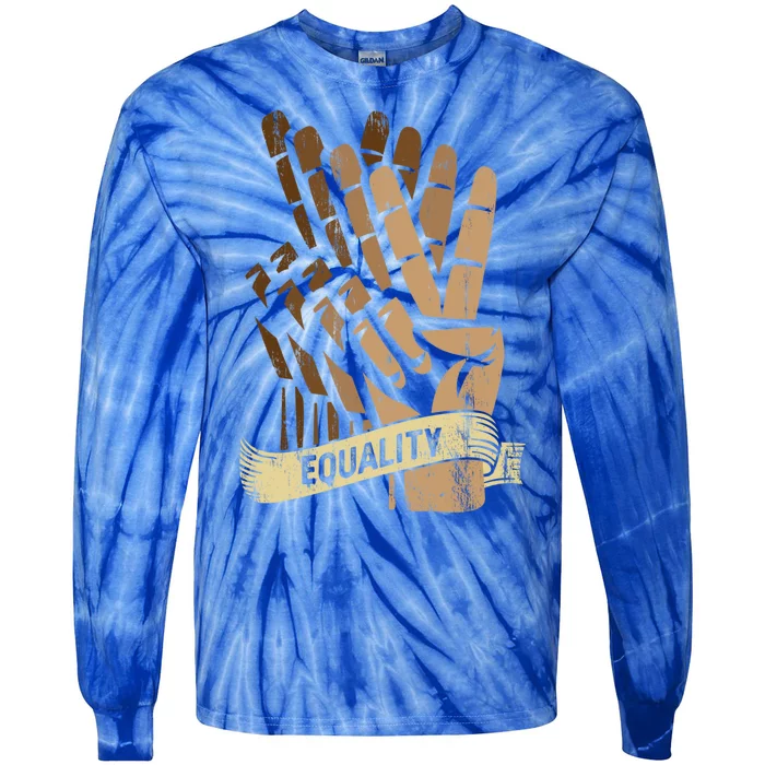 Peace Diversity Blm Racial Justice And Hu Equality Gift Tie-Dye Long Sleeve Shirt