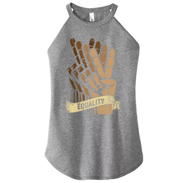 Peace Diversity Blm Racial Justice And Hu Equality Gift Women’s Perfect Tri Rocker Tank