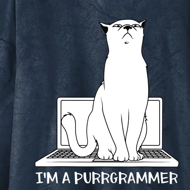 Programming Developer Coding Cat Programmer Hooded Wearable Blanket