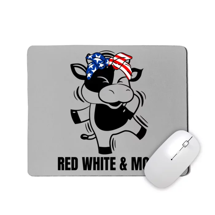 Patriotic Dabbing Cow Red White And Moo Cool Gift Mousepad