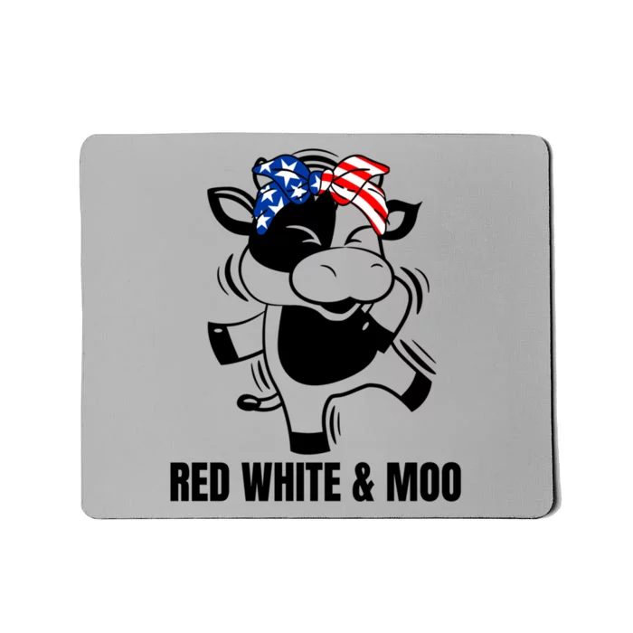 Patriotic Dabbing Cow Red White And Moo Cool Gift Mousepad