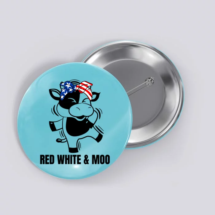 Patriotic Dabbing Cow Red White And Moo Cool Gift Button