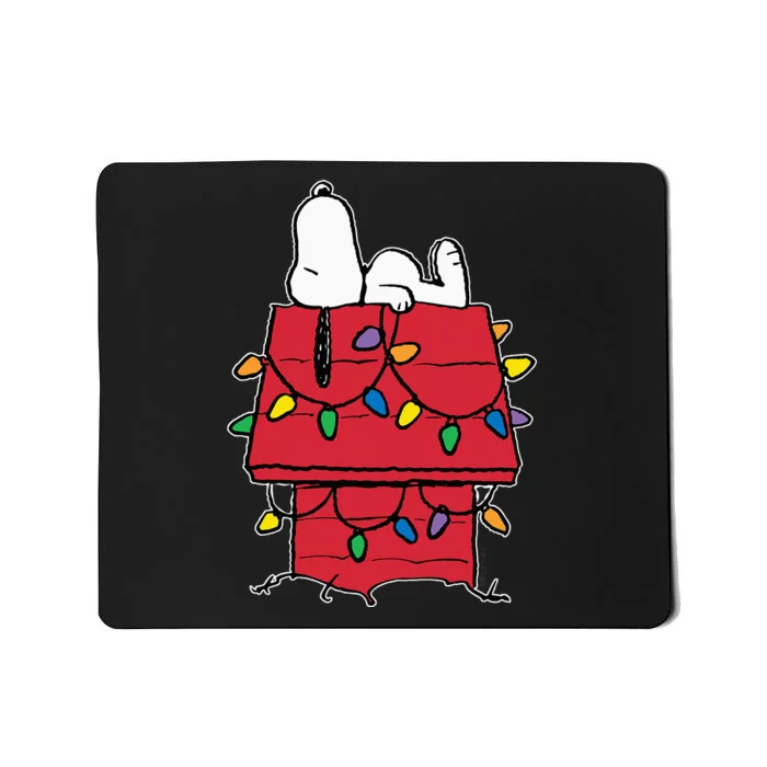 Peanuts Doghouse Christmas Lights Mousepad