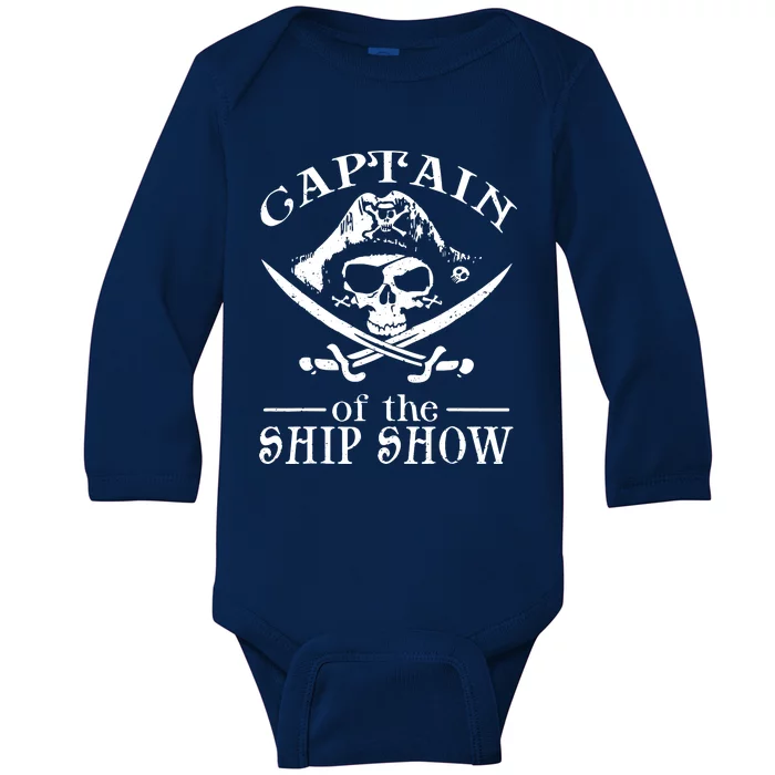 Pirate Design Captain Ship Show Boater Boating Captain Baby Long Sleeve Bodysuit