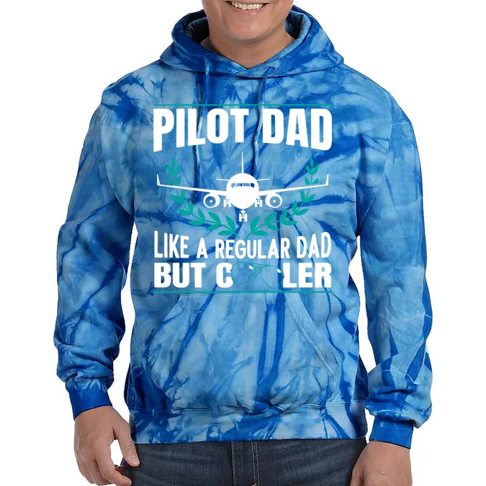 Pilot Dad Copilot Plane Aviator Airplane Fathers Day Great Gift Tie Dye Hoodie