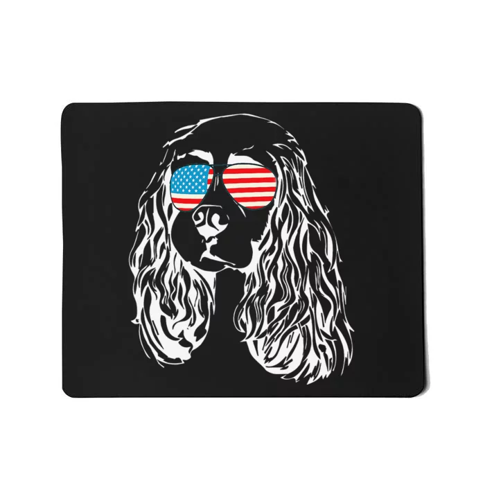 Patriotic Dog Cocker Spaniel USA American Flag Tee Mousepad