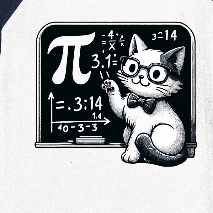 Pi Day Cat Baseball Sleeve Shirt