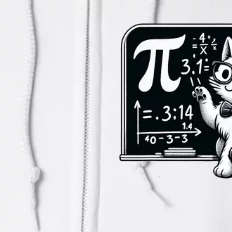 Pi Day Cat Full Zip Hoodie