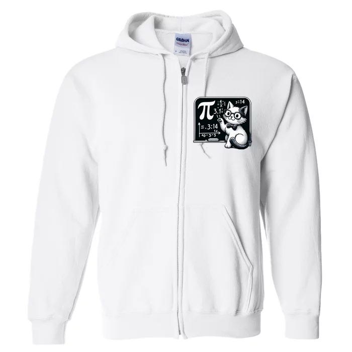 Pi Day Cat Full Zip Hoodie