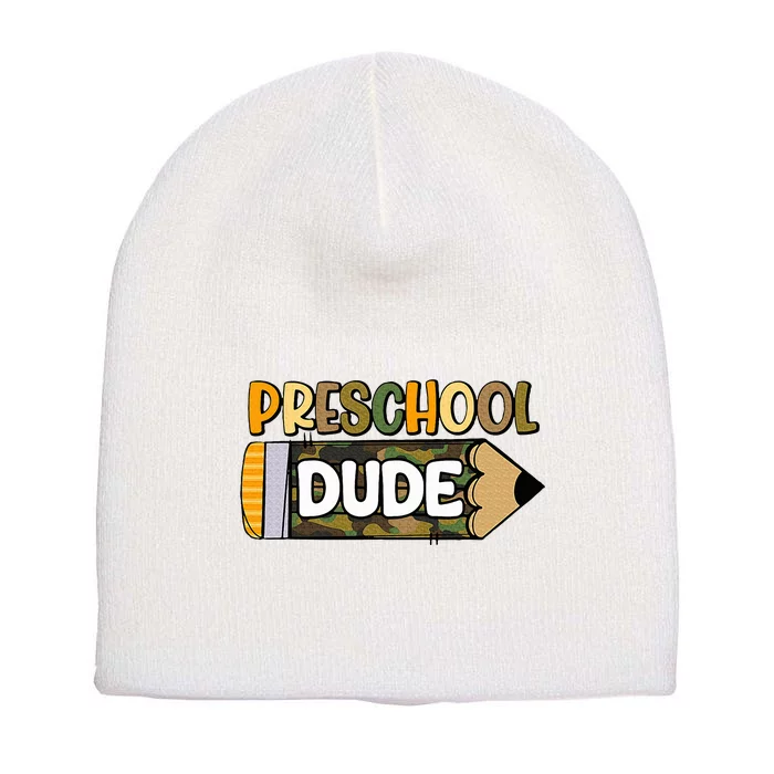 Preschool Dude Camouflage Camo Pencil 1st Day Of School Short Acrylic Beanie