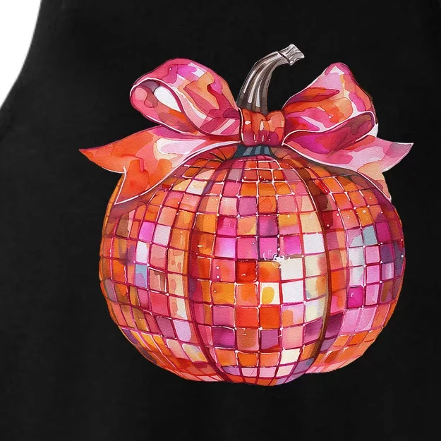 Pumpkin Disco Coquette Bow Fall Autumn Halloween Costume Gift Ladies Tri-Blend Wicking Tank