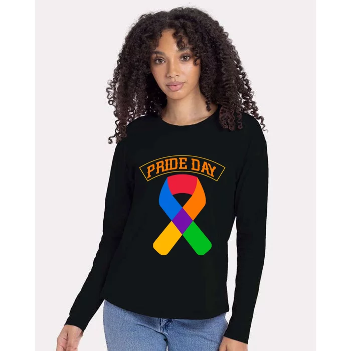 Pride Day Celebration Emblem Womens Cotton Relaxed Long Sleeve T-Shirt