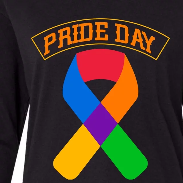 Pride Day Celebration Emblem Womens Cotton Relaxed Long Sleeve T-Shirt