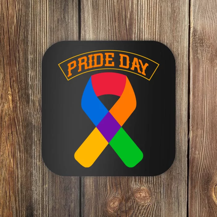 Pride Day Celebration Emblem Coaster