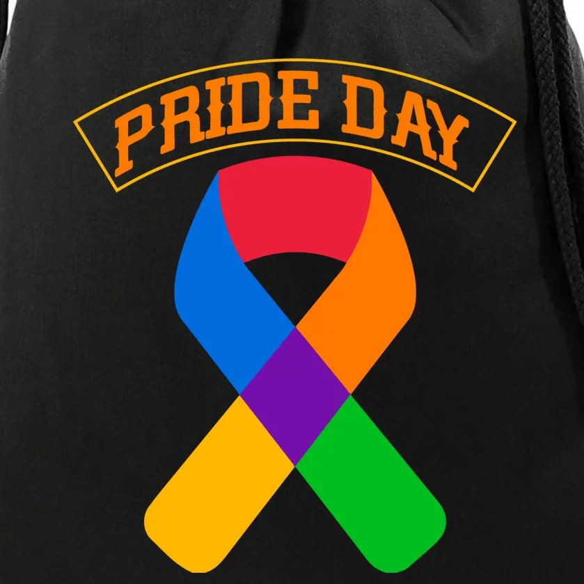 Pride Day Celebration Emblem Drawstring Bag