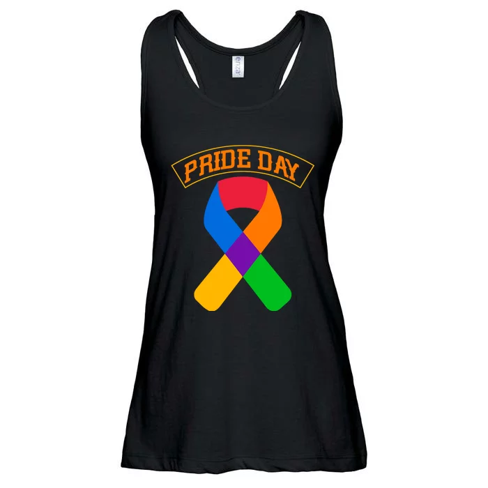 Pride Day Celebration Emblem Ladies Essential Flowy Tank