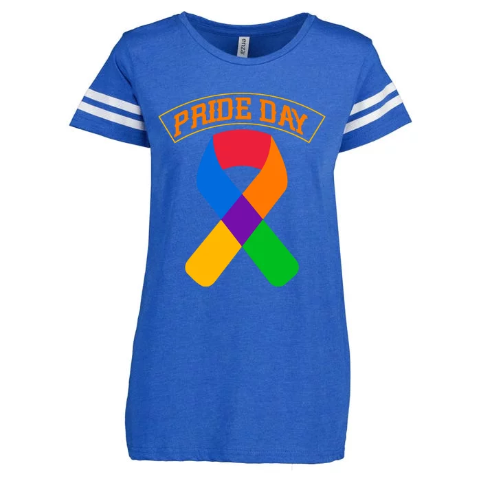 Pride Day Celebration Emblem Enza Ladies Jersey Football T-Shirt