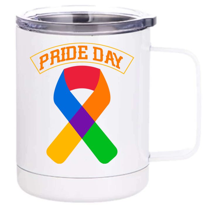 Pride Day Celebration Emblem Front & Back 12oz Stainless Steel Tumbler Cup