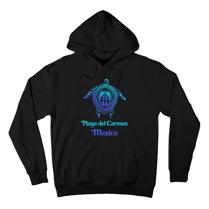 Playa Del Carmen Mexico Sea Turtle Tribal Tattoo Souvenirs Hoodie