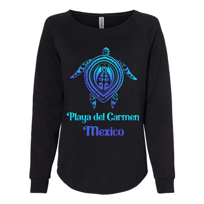 Playa Del Carmen Mexico Sea Turtle Tribal Tattoo Souvenirs Womens California Wash Sweatshirt