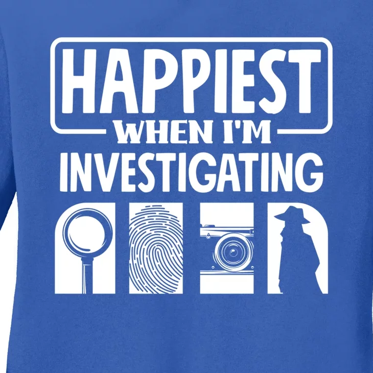 Private Detective Crime Investigator Investigating Cool Gift Ladies Long Sleeve Shirt