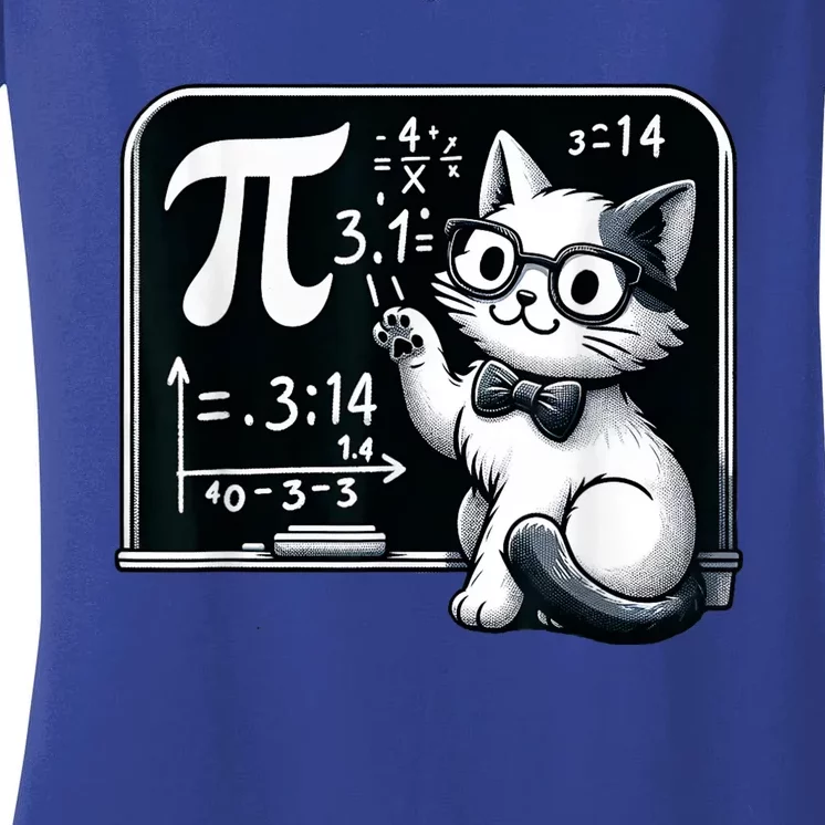 Pi Day Cat Women's V-Neck T-Shirt