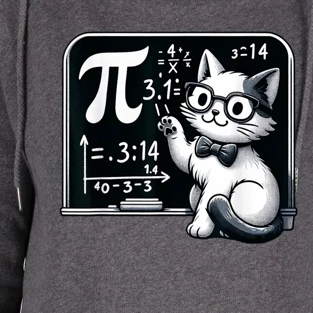 Pi Day Cat Womens Funnel Neck Pullover Hood