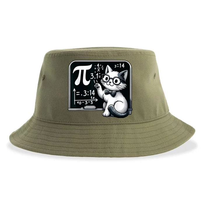 Pi Day Cat Sustainable Bucket Hat