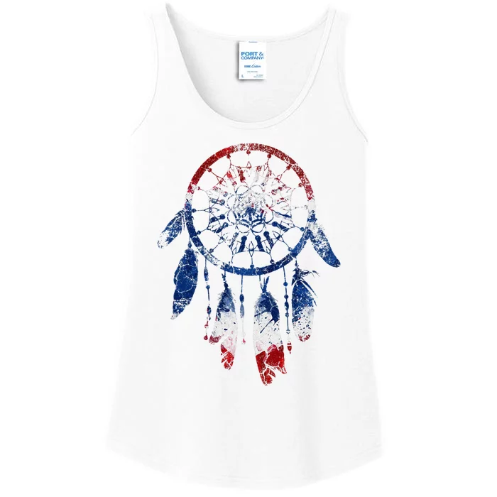 Patriotic Dream Catcher Red White Blue Native American Ladies Essential Tank