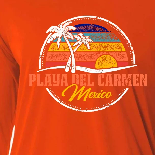 Playa Del Carmen Retro Sunset Cooling Performance Long Sleeve Crew