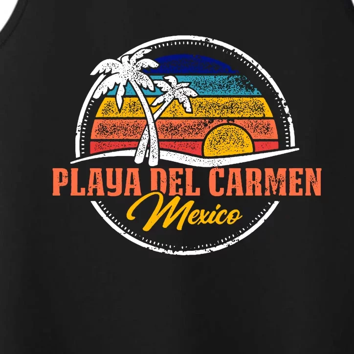 Playa Del Carmen Retro Sunset Performance Tank