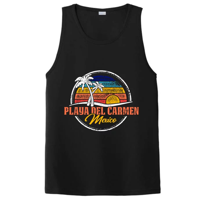 Playa Del Carmen Retro Sunset Performance Tank