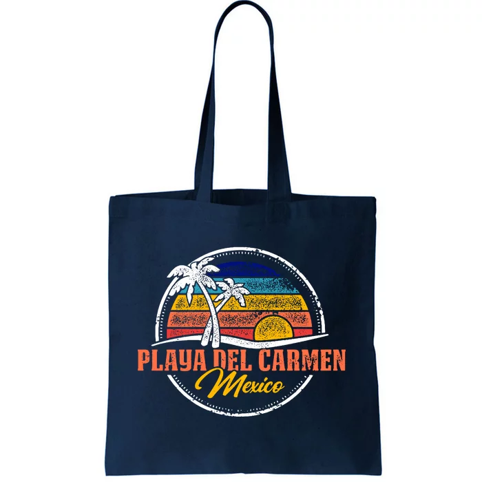 Playa Del Carmen Retro Sunset Tote Bag