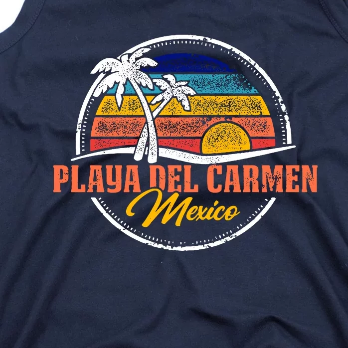 Playa Del Carmen Retro Sunset Tank Top