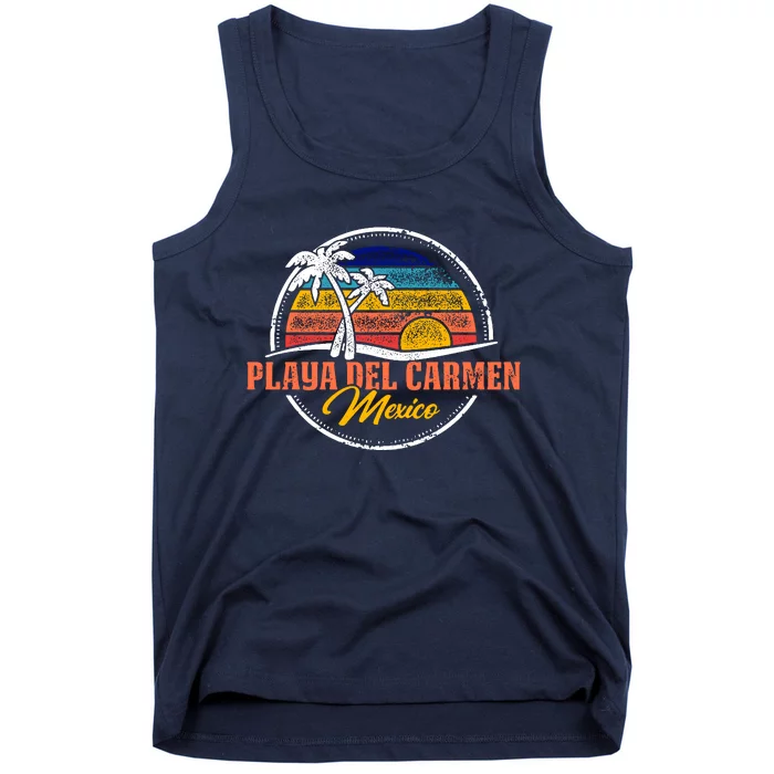 Playa Del Carmen Retro Sunset Tank Top