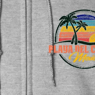 Playa Del Carmen Retro Sunset Full Zip Hoodie