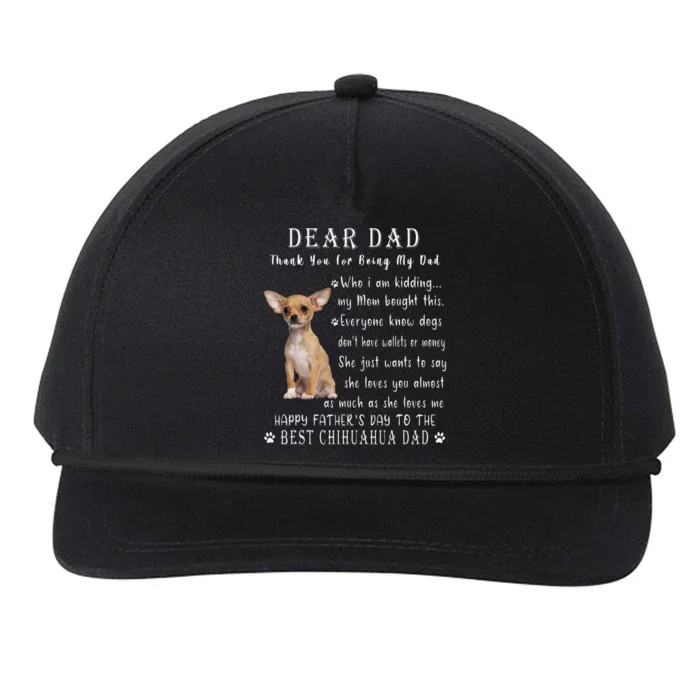 Pet Dog Chihuahua Lovers Fathers Day Chihuahua Dad Snapback Five-Panel Rope Hat