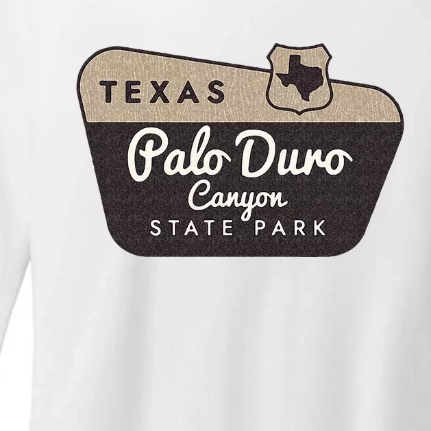 Palo Duro Canyon State Park Texas TX Welcome Sign Vacation Womens CVC Long Sleeve Shirt