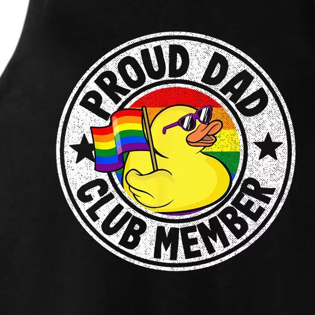 Proud Dad Club Member Rubber Duck Rainbow Gay Lesbian LGBT Ladies Tri-Blend Wicking Tank