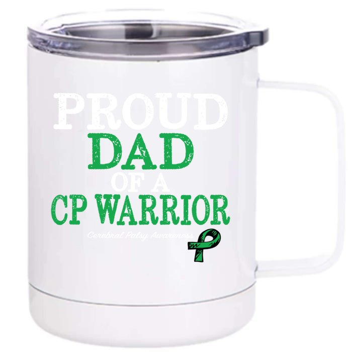 Proud Dad Cerebral Palsy Awareness Gift Front & Back 12oz Stainless Steel Tumbler Cup