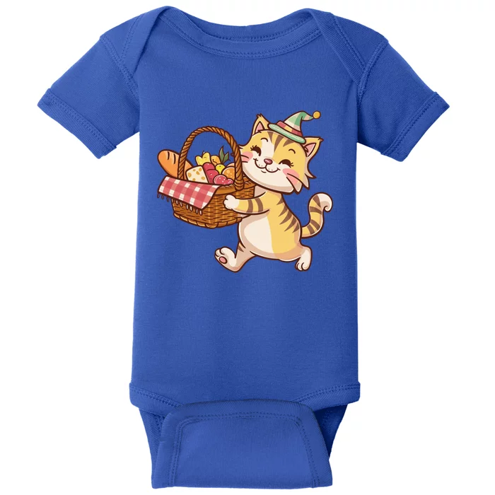 Picnic Day Cute Cat Family Vacation Camping Picnic Party Funny Gift Baby Bodysuit