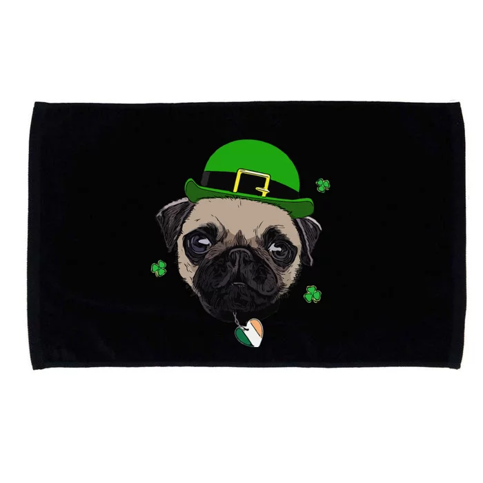 Pug Dog Commemorates Saint Patrick's Day Microfiber Hand Towel