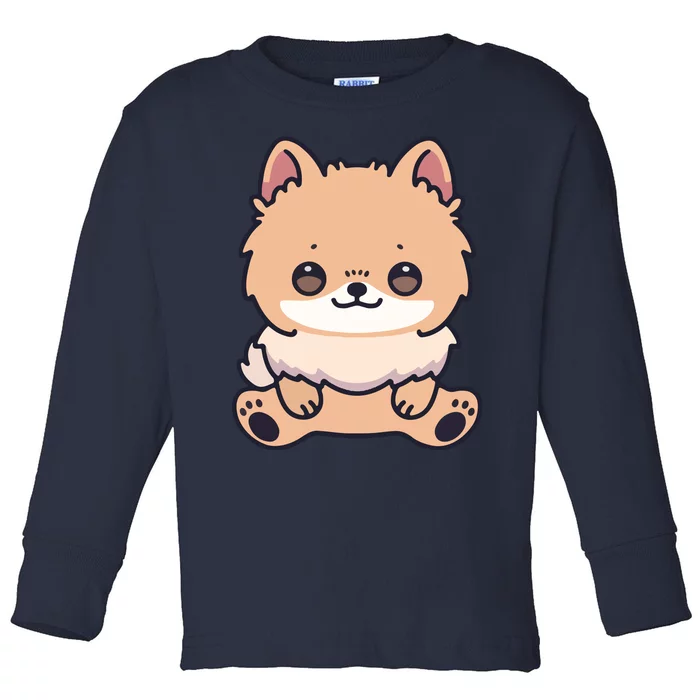 Pomeranian Dog Cute Owner Puppy Toddler Long Sleeve Shirt