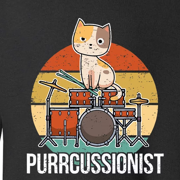 Percussion Drummer Drumming Drums Saying I Kitten Cat Toddler Sweatshirt