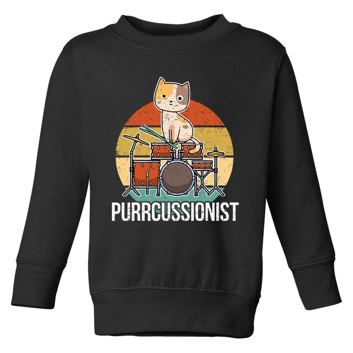 Percussion Drummer Drumming Drums Saying I Kitten Cat Toddler Sweatshirt