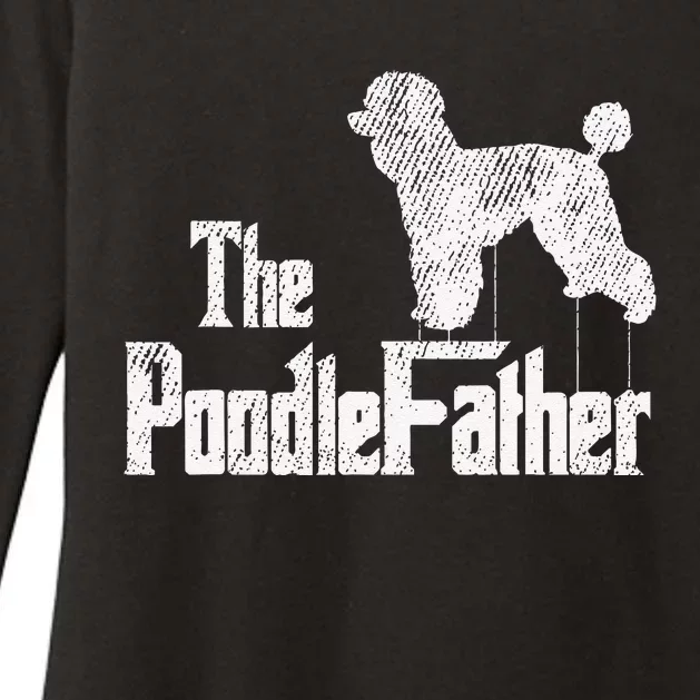 Poodle Dad Dog Fathers Day Funny Doggie Puppy Pun Daddy Dada Womens CVC Long Sleeve Shirt