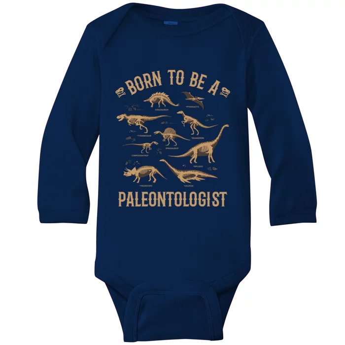 Paleontology Dino Dinosaurs Lover Paleontologist Gifts Baby Long Sleeve Bodysuit