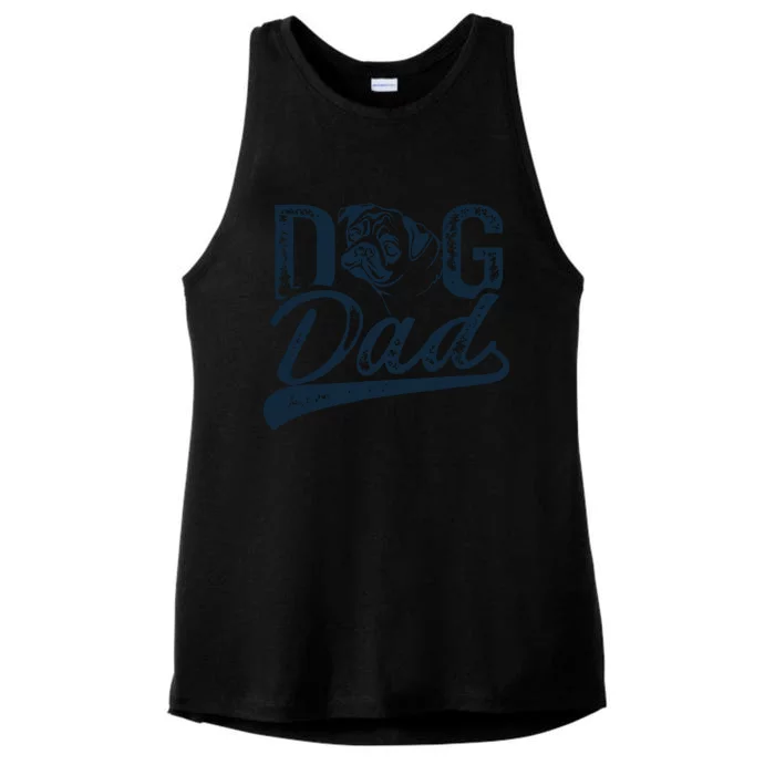 Pug Dog Dad Ladies Tri-Blend Wicking Tank